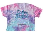 Tie-Dye/Calm Dahn, a Cotton Candy Women's Tie Dye Cropped Tee (back-view)