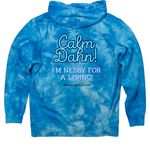 Tie-Dye/Calm Dahn, a Aqua Blue Tie Dye Pullover Hoodie (back-view)
