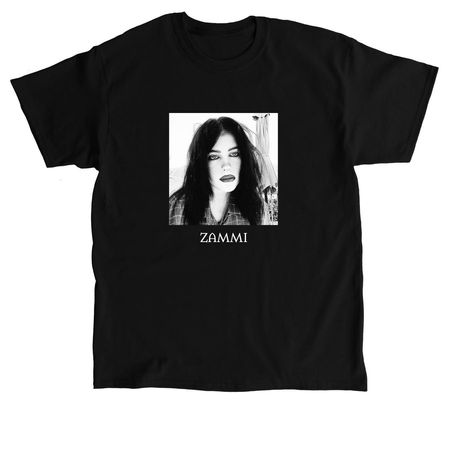 ZAMMI B&W FACE PIC, a Black Classic Unisex Tee