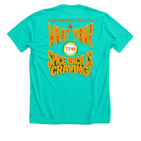 Charred Lemon T, a Heather Sea Green Premium Unisex Tee (back-view)