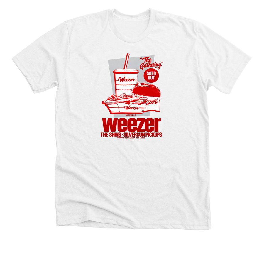 Top Weezer at the Crypto com Arena in Los Ang, a Solid White Blend Premium Unisex Tee