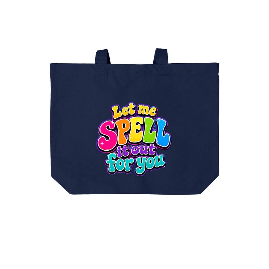 Spell it in COLOR, a River Blue Navy Cotton Canvas Tote Bag