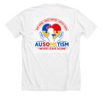 Autism Awareness Safety Tool double sided, a Solid White Blend Premium Unisex Tee (back-view)