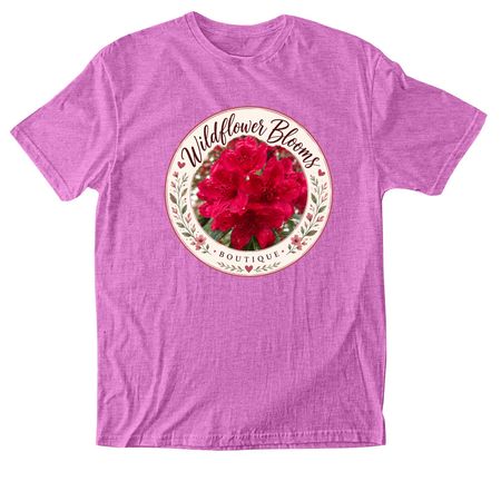 Wildflower Bloom Boutique, a Heather Radiant Orchid Softstyle Cotton Tee