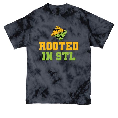 CB Rooted In STL&nbsp;, a Black Crystal Tie Dye Tee