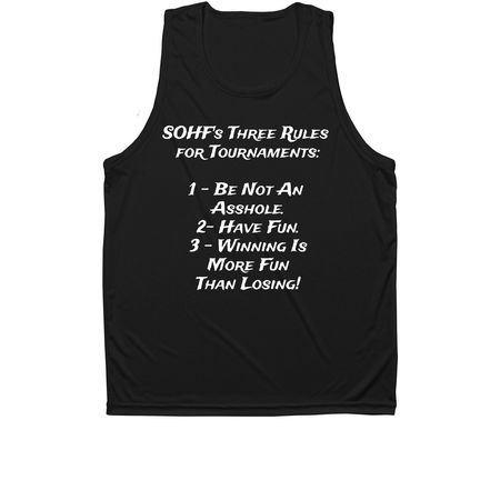 3 Rules Activewear Line, a Black Unisex Performance Tank