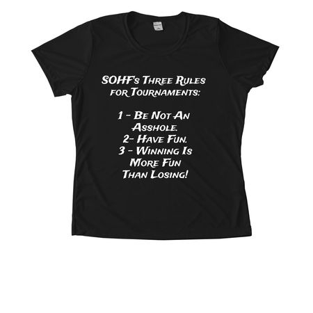 3 Rules Activewear Line, a Black Women's Performance Tee
