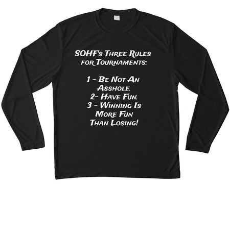 3 Rules Activewear Line, a Black Unisex Performance Long Sleeve Tee
