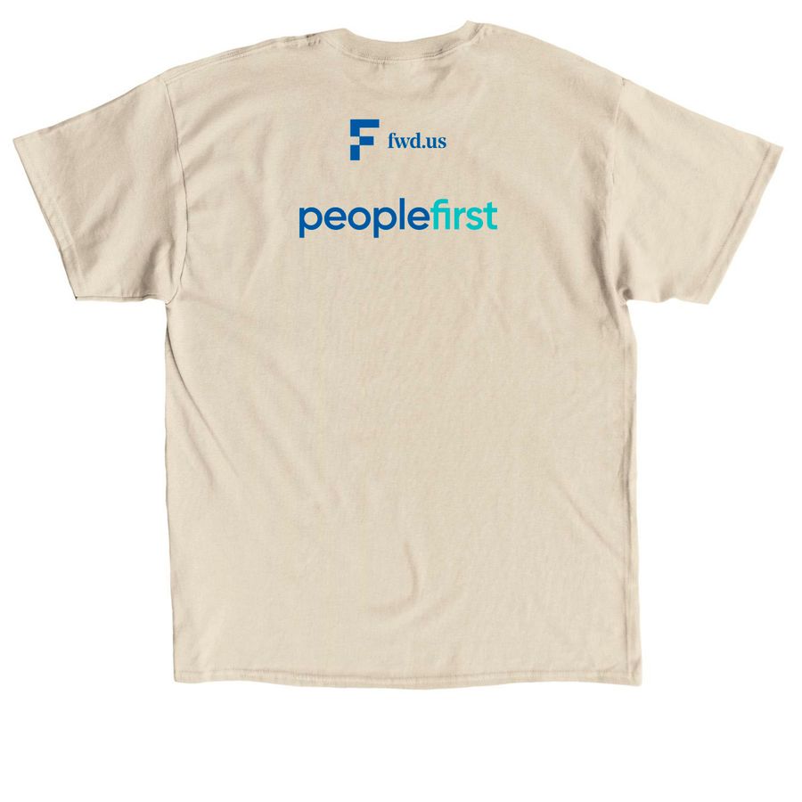 People First Tee, Immigration Edition, a Sand Classic Unisex Tee (back-view)