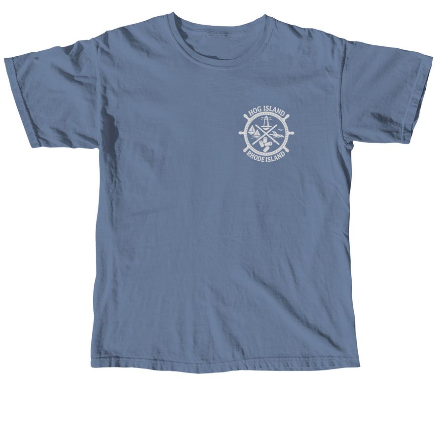 Hog Island Original Logo Tops, a Blue Jean Comfort Colors Unisex Tee