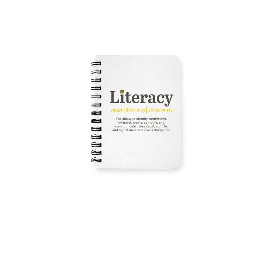 Notebook: Literacy, a White Spiral Notebook