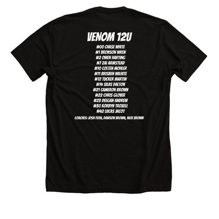 Venom12u - Championship TShirts, a Solid Black Blend Premium Unisex Tee (back-view)