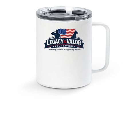 L & V travel mug, a White Stainless Steel Travel Mug