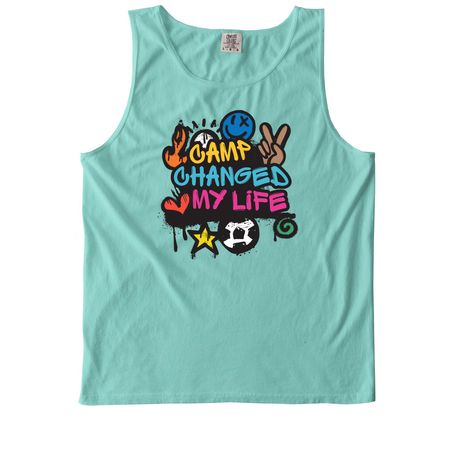 Camp Changed My Life - Adult, a Chalky Mint Comfort Colors Tank Top