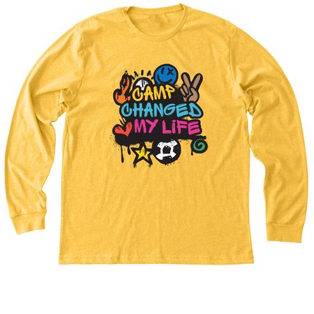 Camp Changed My Life - Adult, a Heather Yellow Gold Premium Long Sleeve Tee