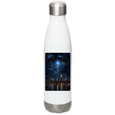 UFO/UAP Mothership and Baby Planes&nbsp;, a White Stainless Steel Water Bottle