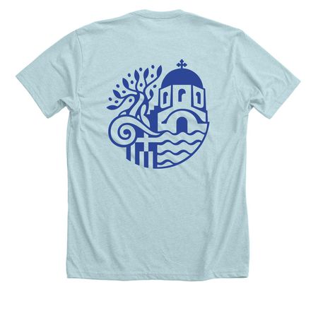 Hellenic Tee, a Heather Ice Blue Premium Unisex Tee