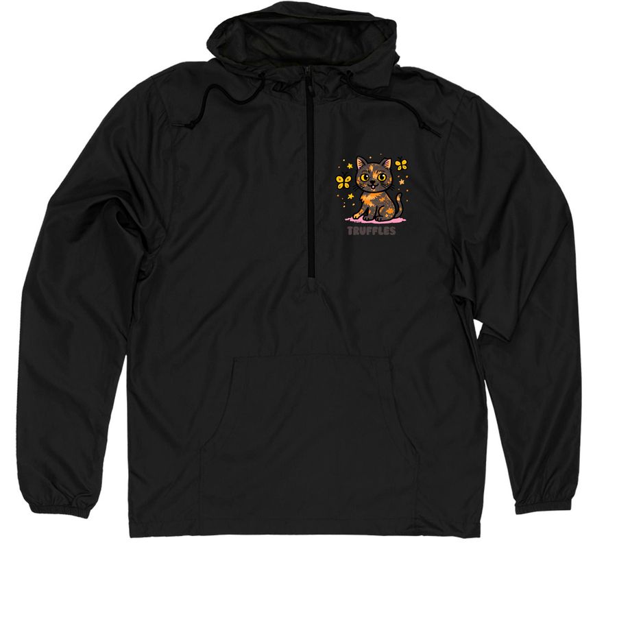 Jackets by @trufflesthetortie, a Black Quarter-Zip Windbreaker