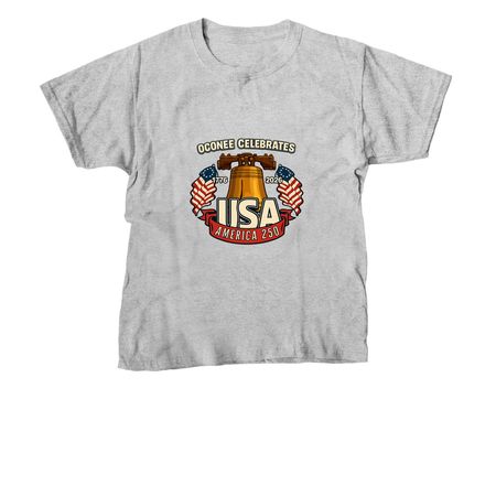 Oconee Celebrates America 250!, a Sport Grey Youth Unisex Tee