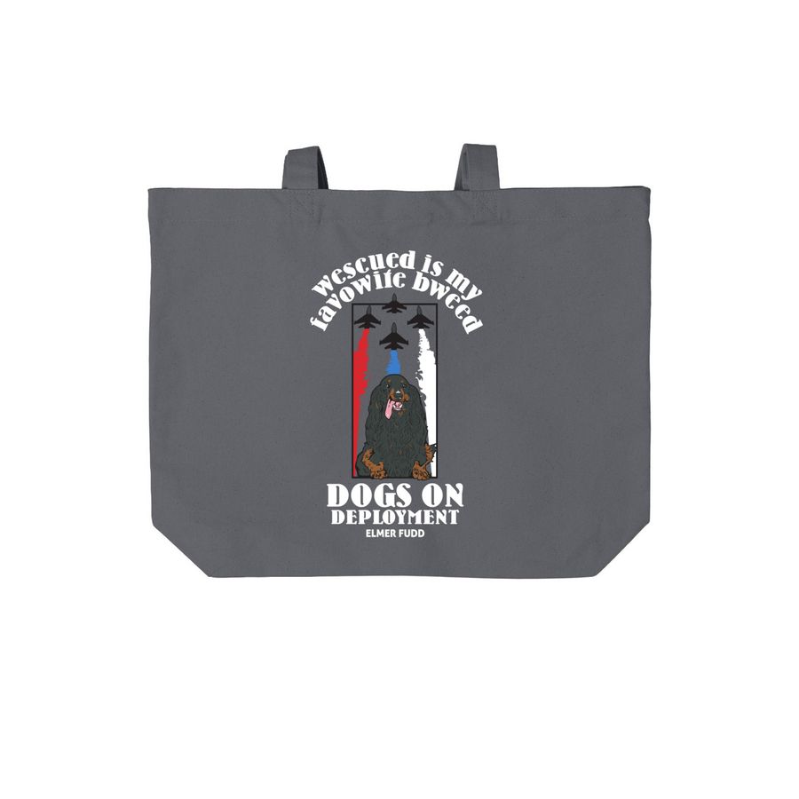 2019 DoD Mascot, Elmer Fudd Totes, a Storm Grey Cotton Canvas Tote Bag