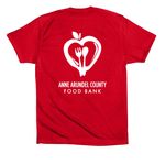 Food Is A Human Right T-shirt, a Red Premium Cotton Tee (back-view)
