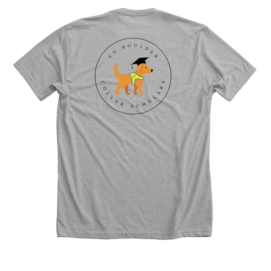 CU Boulder Merch Fundraiser, a Athletic Heather Premium Unisex Tee (back-view)