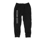 1God Media Pants, a Black Midweight Fleece Joggers (back-view)