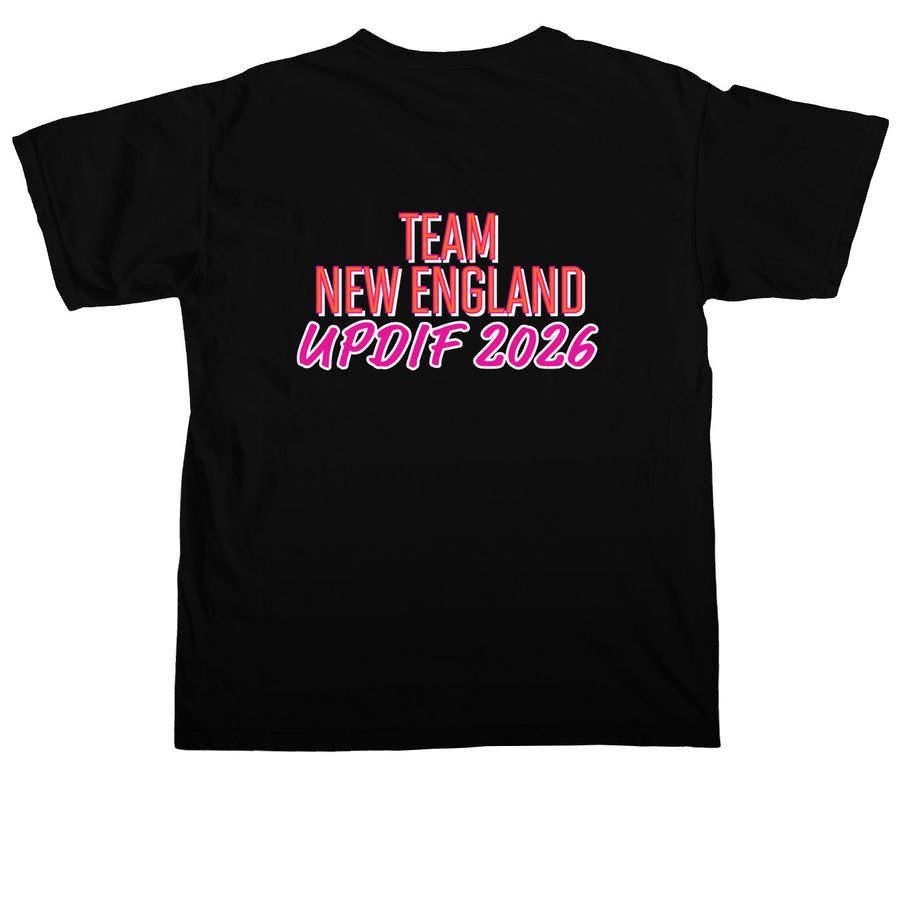 Team New England Updif Shirts, a Black Comfort Colors Unisex Tee (back-view)