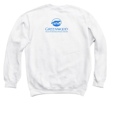 Three Best Friends, a White Crewneck Sweatshirt (back-view)