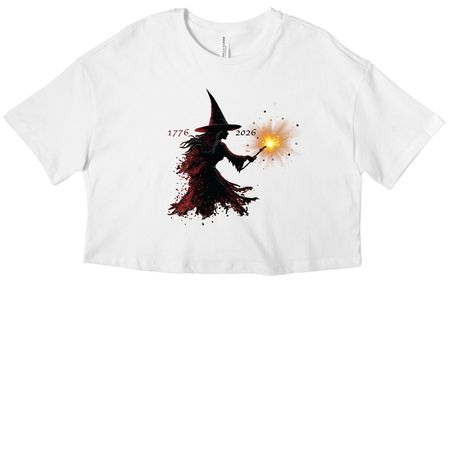 250 American Years!, a White Women?s Cropped Cotton Tee