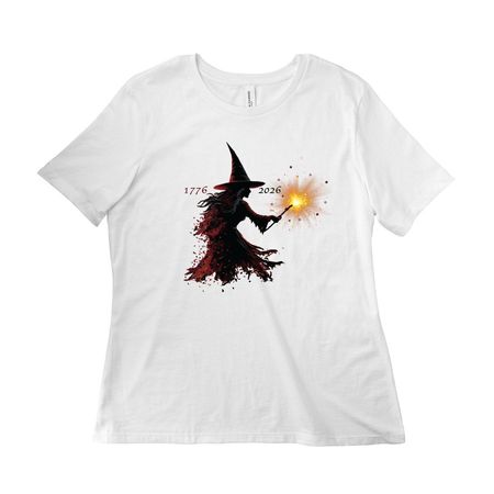 250 American Years!, a White Women?s Relaxed Cotton Tee