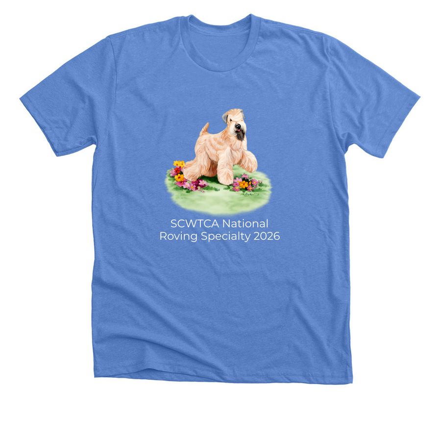 Roving SCWTCA Specialty Fundraiser 2026, a Heather Columbia Blue Premium Unisex Tee