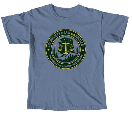 The Society of Law and Justice, a Blue Jean Comfort Colors Unisex Tee