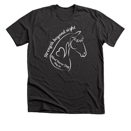 Blind Horse Day- strength beyond sight, a Dark Grey Heather Premium Unisex Tee