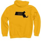 Justice for All From Boston to the Berkshires, a Gold Pullover Hoodie (back-view)