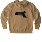 Justice for All From Boston to the Berkshires, a Latte Stanley/Stella Unisex Cultivator 2.0 Zip Up Pullover Hoodie (back-view)