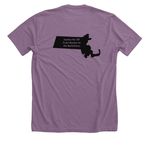 Justice for All From Boston to the Berkshires, a Heather Purple Premium Unisex Tee (back-view)