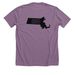 Justice for All From Boston to the Berkshires, a Heather Purple Premium Unisex Tee (back-view)