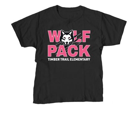 Pink 'Wolf Pack' Shirt&nbsp;, a Black Youth Unisex Tee