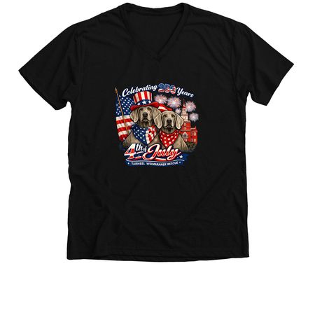 Stars, Stripes & Silver Paws America?s 250th, a Solid Black Blend Premium V-Neck Tee