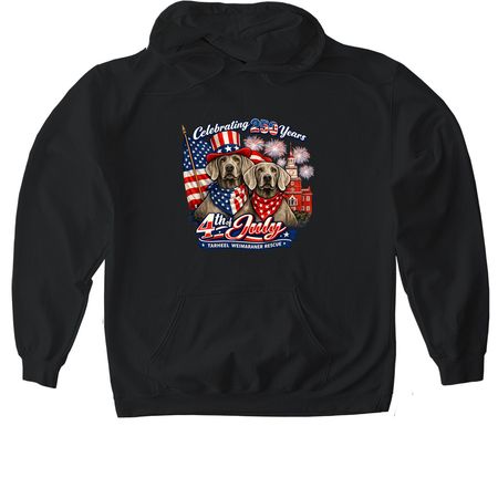 Stars, Stripes & Silver Paws America?s 250th, a Black Gildan Softstyle Pullover Hoodie