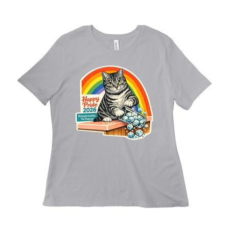 Iris Pride, a Solid Athletic Grey Women?s Relaxed Cotton Tee