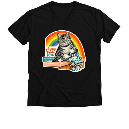 Iris Pride, a Solid Black Blend Premium V-Neck Tee