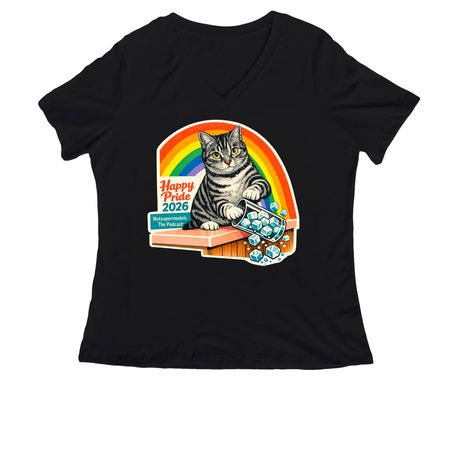 Iris Pride, a Black Women's Relaxed V-Neck Tee