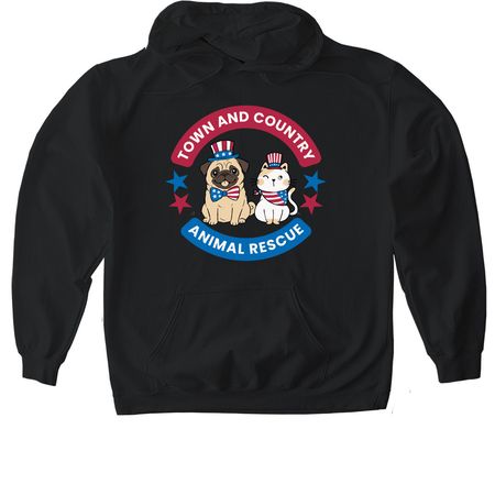 Fourth of July, a Black Gildan Softstyle Pullover Hoodie