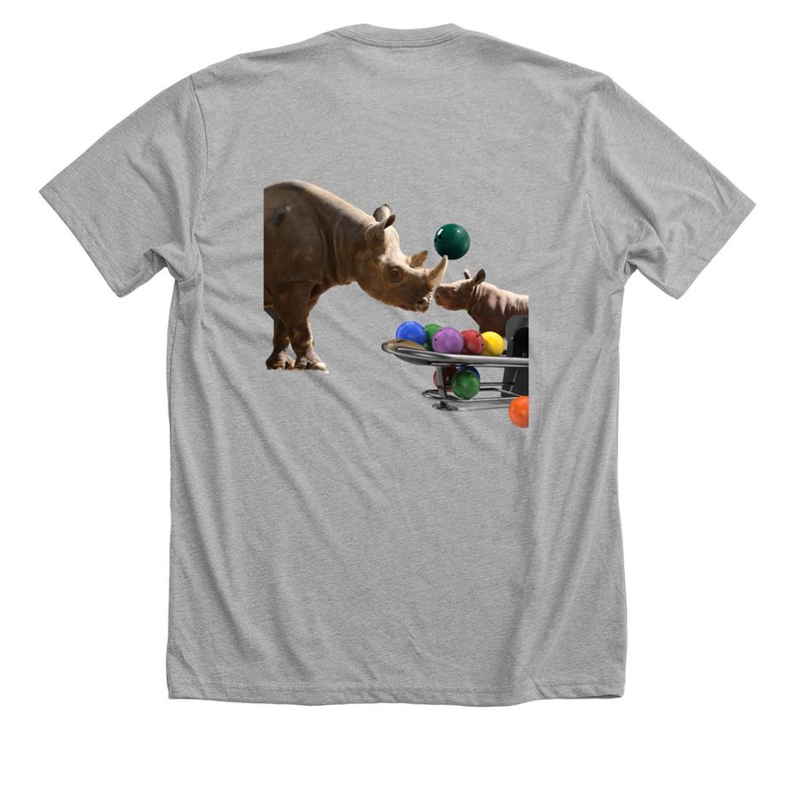Lincoln Park AAZK Bowling for Rhinos 2026 #2, a Athletic Heather Premium Unisex Tee (back-view)