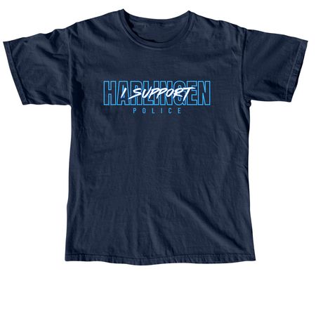 Harlingen Police Support Shirt, a True Navy Comfort Colors Unisex Tee
