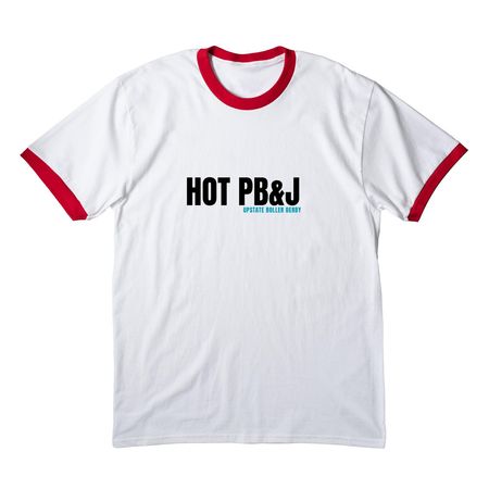HOT PB&J, a White/ Red Cotton Ringer Tee