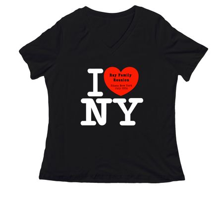 V-Neck two-sided Dark, a Black Women's Relaxed V-Neck Tee