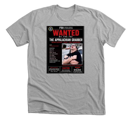 Appalachian Grabber Most Wanted, a Athletic Heather Premium Unisex Tee
